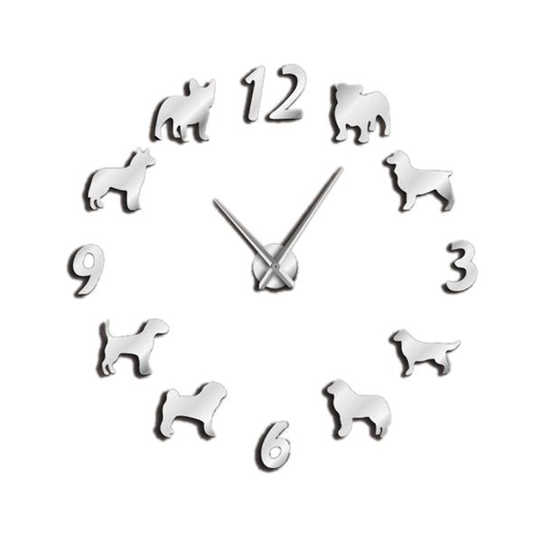 

different dog breeds large wall clock dog lovers pet owners home decor giant wall clock modern design diy puppies watch