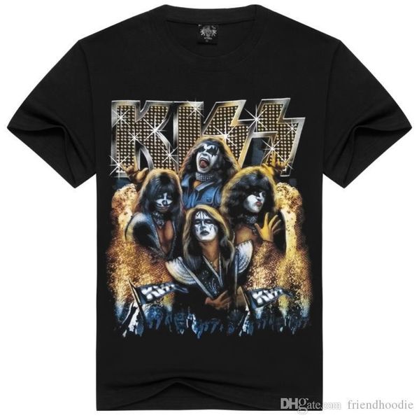 

printing tshirts summer black designer tees fashion rapper short sleeved kiss mens 3d, White;black