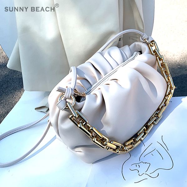 

chain crossbody shoulder bag women bags leather clutches retro cloud pouch bag women totes shoulder handbag