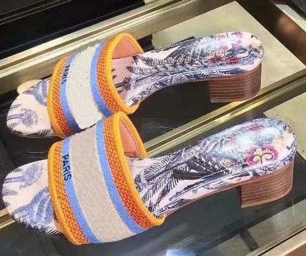 

woman sandals slippers slippers slides summer fashion flat/heels slipper shoes with box eu:35-41 di 06, Black