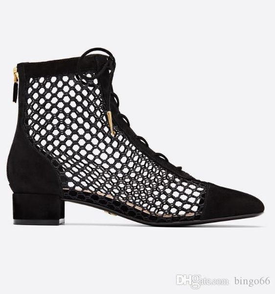 

фирменные женщины черного naughtly-d сеточка sude шнуровка ботинок конструктора lady nude low 3 см каблук star leather sole голеностопного б, Black