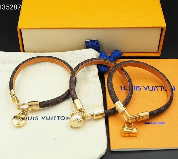

2019 fa hion brand genuine leather bracelet v hape de igner for men and women bracelet leather letter pattern bracelet jewelry, Golden;silver