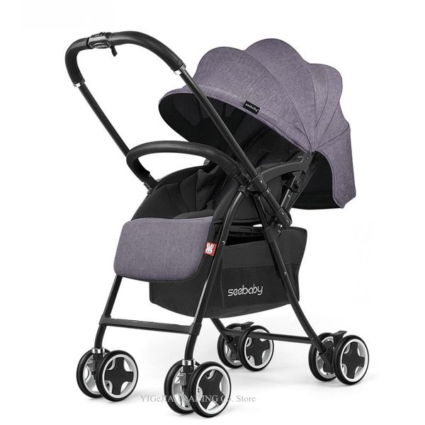 

two-way push baby stroller, can sit can lie high landscape baby stroller, folding baby carriage one hand can fold