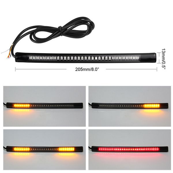 

by dhl/fedex 200pcs new universal flexible brake tail slight led strip motorcycle led tail light turn signal brake license