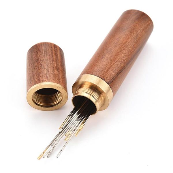 

solid tube wood needle хранения коррозионностойкая зубочистка иглодержатель контейнер для рук вязание шитье аксессуары, Black