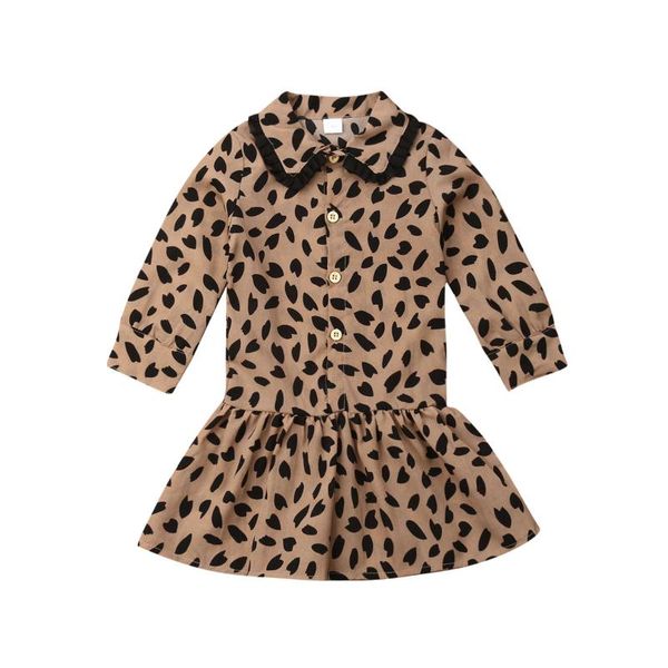 

girl's dresses toddler kids baby girl dress leopard print clothes long sleeve lace party elegant girls children princess costume, Red;yellow