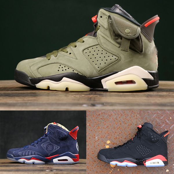 

6 travis x basketball shoes for mens medium olive green chicago og 6s vi sneakers luxury shoes man trainers designer sport shoes size 40-46