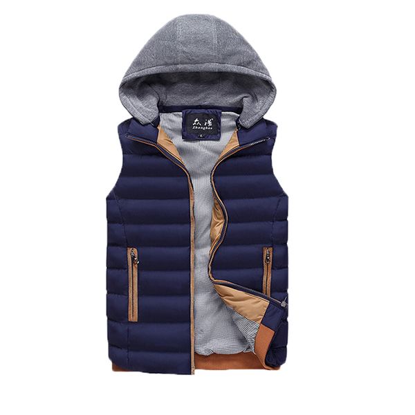 

men's vest 2019 new autumn and winter clothing fashion men's jacket cotton cold warm vest, Black;white