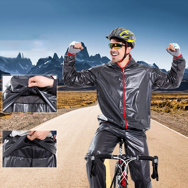 

motorbike raincoat suit bicycle running rainwear outdoor sports raincoat cycling rain outwear ultra light motorcycle rainwear, Black;blue