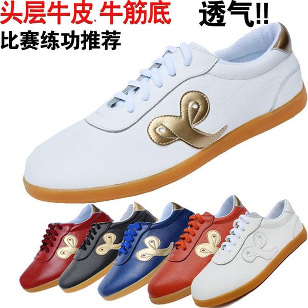 

chinese taichi shoes wushu shoes genuine leather kungfu taiji sword practice match exercise for men women kids girl boy children