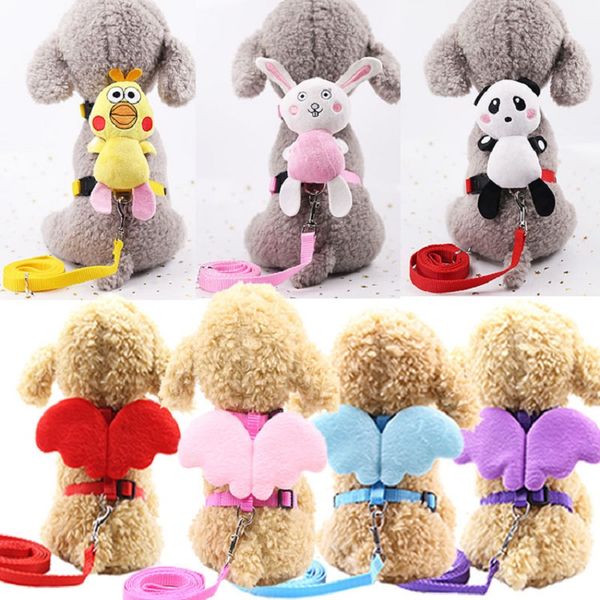 

lovely angel pet dog leash and collars for small medium dogs cats puppy designer wing adjustable dog harness chihuahua yorkies