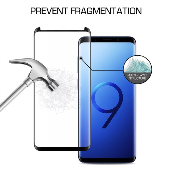 

3d curved full glue full cover protective glass for samsung galaxy s8 plus note 8 s9 glass protector s9plus tempered screen note8 protected