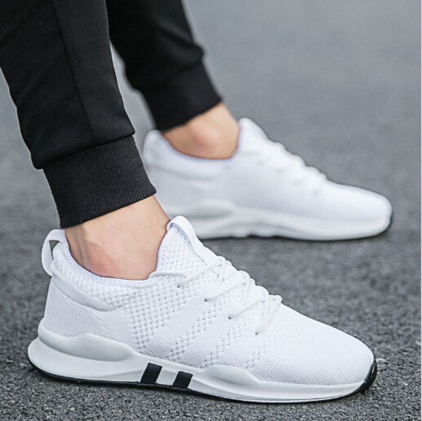 

2019 new sports shoes men's flying woven breathable running shoes summer mesh net shoes casual non-slip korean version of the trend