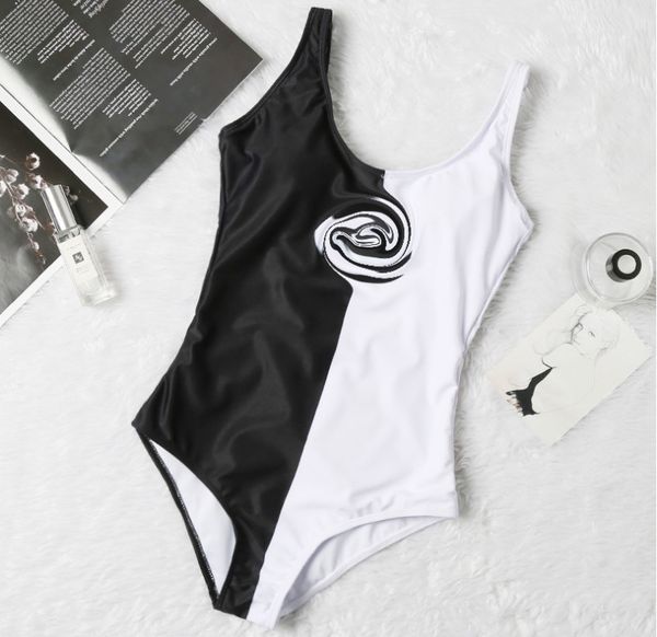 

designer women's swimwear european and american new selling bikini red and white color matching one-piece swimwear wholesale women, White;black