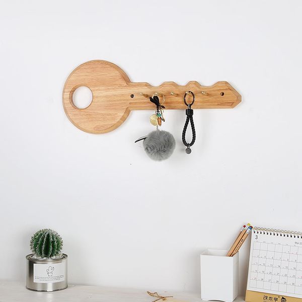 

entry door solid wood gold key hooks wall-mounted clothes hat racks home creative hook decoration home entrance storage shelf