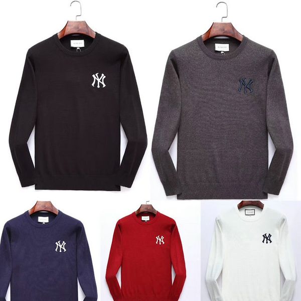 

ny classic tide brand sweater mens designer sweater luxury fashion knitted pullover trend wild hoodie high-end casual inner boutique sweater, White;black