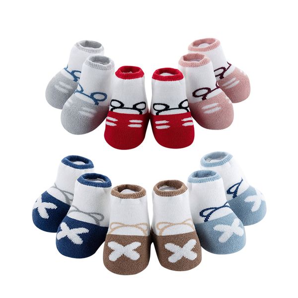 

носок anti slip симпатичные новая осень зима утолщение согреться нежный нескользящий ребенок новорожденный дети детские носки, Pink;yellow