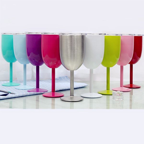 

color vacuum insulated mugs 10oz eggshell stemless wine champagne glasses stainless steel cups cocktail beer tumblerstall wine glass t2502