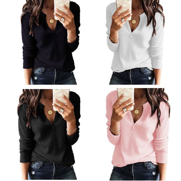 

europe and america spring and summer new women's net red popular style v-neck long sleeve t-shirt for women, White