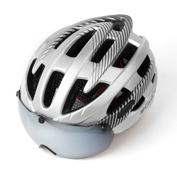 

bicycle helmet with tail light goggles windproof glasses bike helmet mtb insect net integrally molded men women bicycle