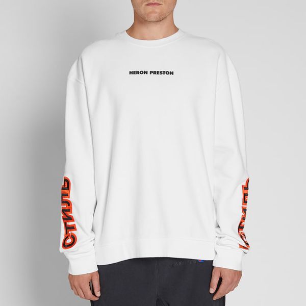 

Heron Preston 18FW HP Print Hoodies Embroidery Patchwork Fashion Designer Sweatshirts Teenager Clothing Mens O-neck Pullovers