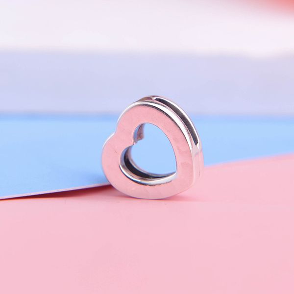 

100% стерлингового серебра 925 очаровывает reflexions сердца клип амулеты space клип бусы подходят reflexions браслеты diy для женщин подарк, Bronze;silver