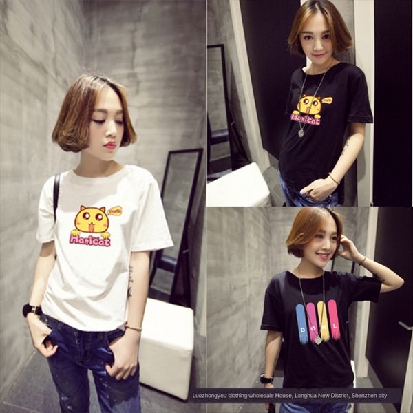 

2020 women's short-d cotton-padded women's t-shirt round collar half- jacket sleeve clip t-shirt sleeve clip clothing, White