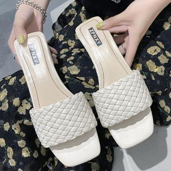 

classic leather mules women mules shoes ladies slippers low heel outdoor slippers slides summer sandals shoes for women, Black