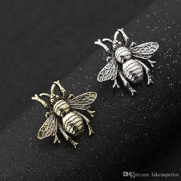 

урожай bee брошь золото серебро 3,2 * 2.9cm насекомых мини брошь костюм pin отворот подарок для любви мода ювелирных аксессуаров оптом, Gray