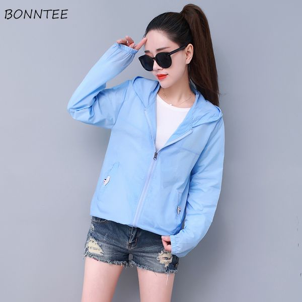 

jackets women solid color hooded long sleeve breathable korean style womens clothing all-match loose casual trendy spring new, Black;brown