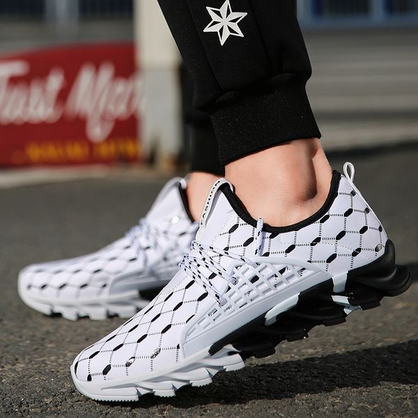 

men's sneakers men comfortable casual shoes soft bottom breathable footwear lace-up high elasticity male shoes, Black