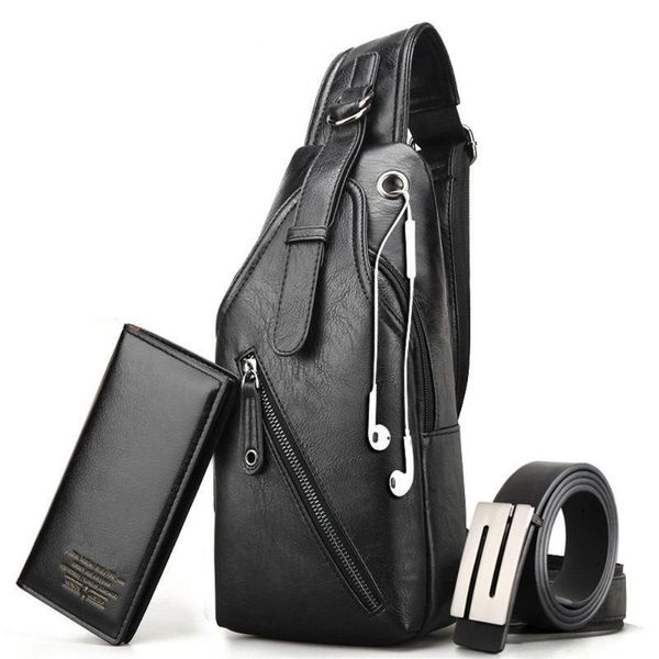 

cross border wholesale chest pack men's single-shoulder bag shoulder bag europe and america backpack men's leather 2020 new