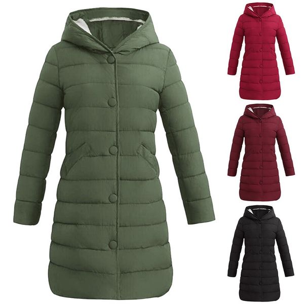 

2018 women winter hooded warm coats candy color cotton padded down jacket female long parkas womens wadded jaqueta feminina 3xl, Black