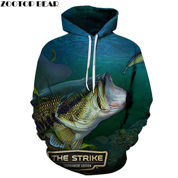 

the strike fish 3d printed mens pullover sweatshirt hoodies mens casual hoodies fashion men 2019 new pullover hoodie, Black