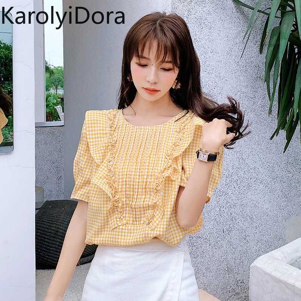 

women's 2020 summer retro style puff sleeve shirt loose wild top, White