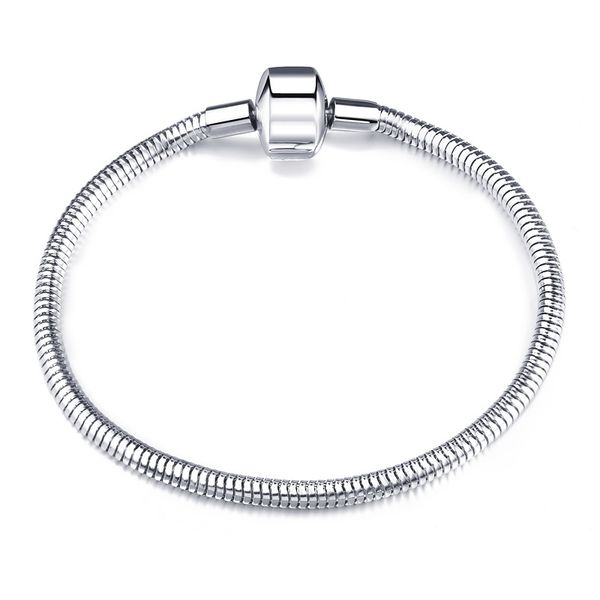 

50pcs silver plated bracelets 3mm snake chain women charm beads for p beads bangle bracelet children gift, Golden;silver