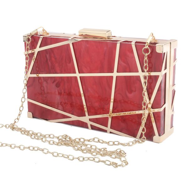 

new acrylic hollow metal small square bag banquet dress bag handbag wedding