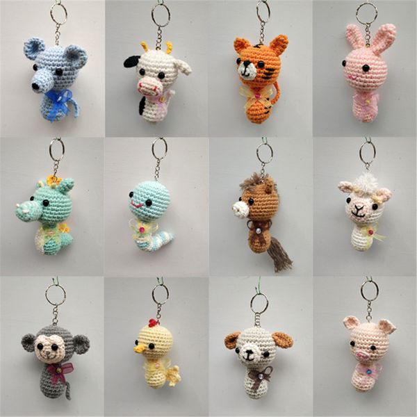 

6cm cute animal crochet doll key chain knit toy cute pendant bag accessories crochet toy