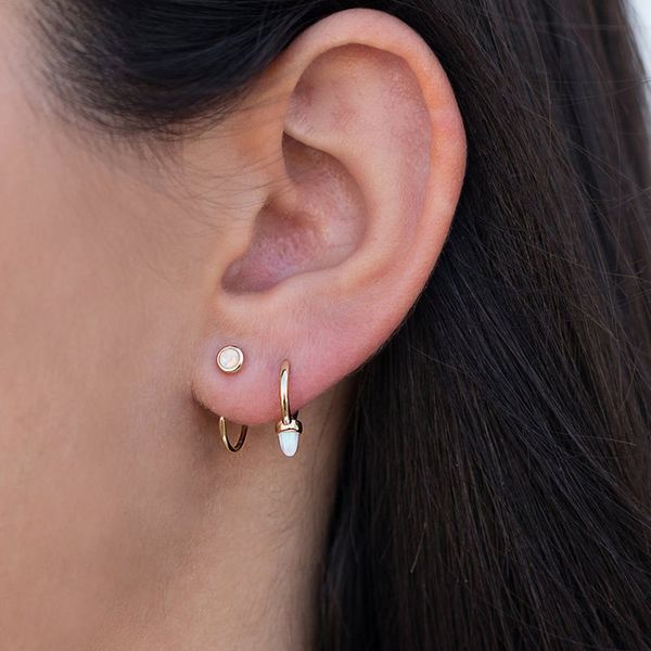 

gold filled gorgeous women fashion 925 sterling silver fire opal turquoises stone spike earring geometric rock punk hoop jewelry, Golden;silver