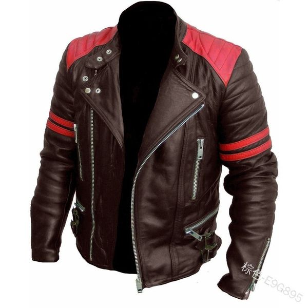 2019 Men Autumn New Motorcycle Causal Vintage Leather Jacket Coat Outfit Fashion Biker Zipper Pocket Design Pu Young Mens Men S Pu Leather Jacket For Motorcycle Rider Outerwear Choice Of Black Or Coffee Brown 100 Brand New And High Quality Regular Fit Handwash Do Not