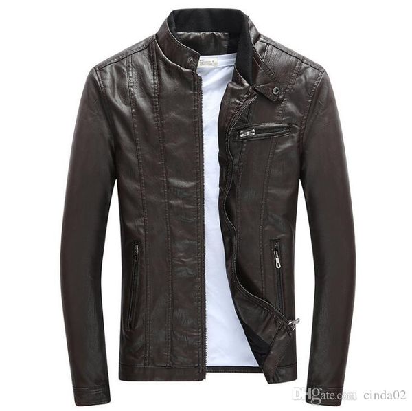 

весна осень mens pu кожаные куртки стенд воротник пальто мужской motorcycle тонкий верхняя одежда мужская брендовая одежда, Black;brown