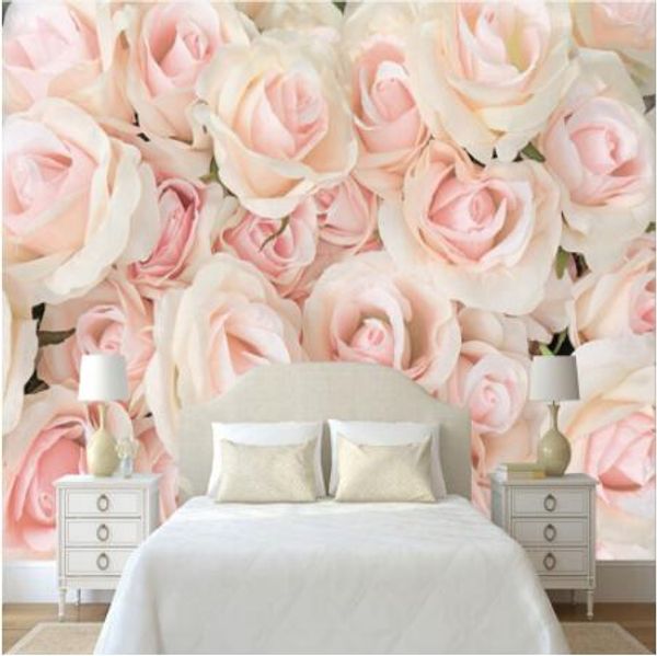 

modern romantic warm pink rose mural wallpaper living room wedding house background wall covering p wall paper for walls 3 d