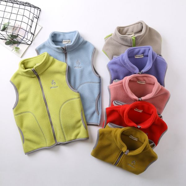 

wear 2020 children's children's clothing vest vest 2-14 years old double-layer composite fleece collar waistcoat for boys and girl, Camo