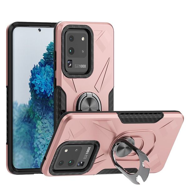 

shockproof admiral ring phone case for lg k40s k50s for lg tribute royal aristo 4 plus tpu+metal mobile cover d