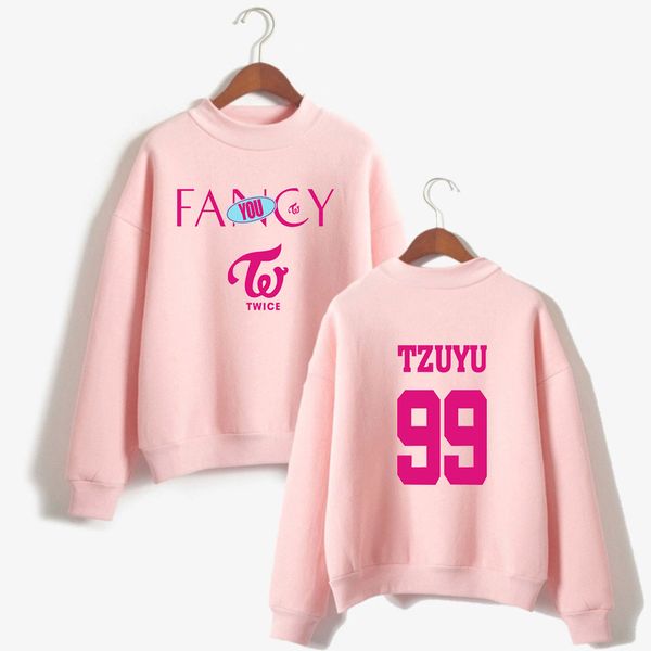 

2019 new kpop twice fancy hoodies women/men long sleeve sweatshirts pullovers plus size female harajuku streetwear hip hop, Black