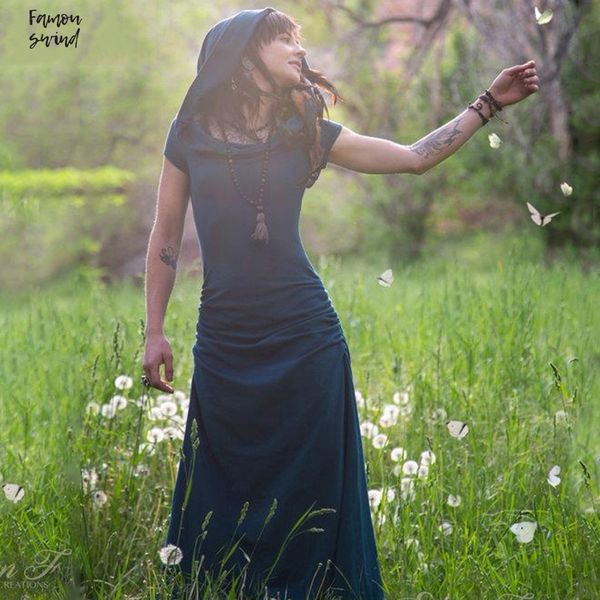 

2019 vintage калейдоскоп hollow платье robe эльфы gypsy платье фестиваль одежда женщина boho romantic straight макси платье, Black;gray