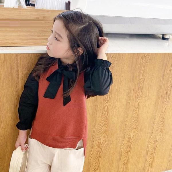 

2020 spring autumn baby toddler vest girl knitted vests waistcoats kids sleeveless sweater girls clothes children jackets coats, Blue