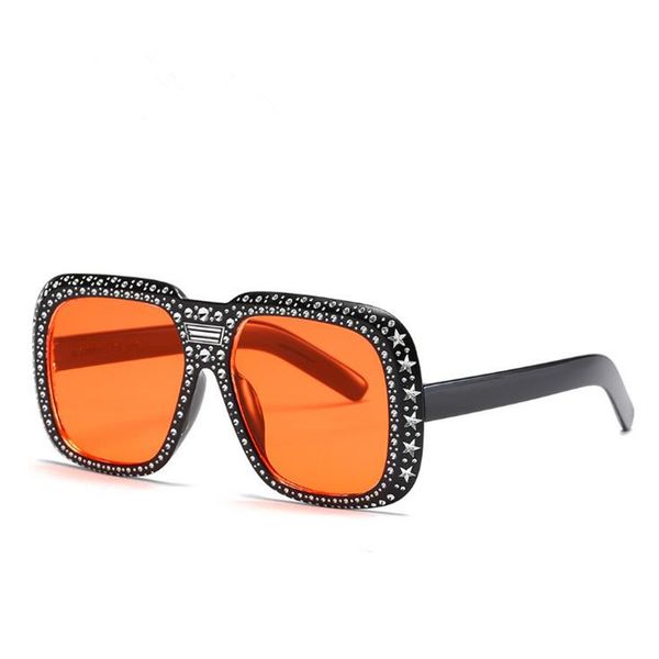 

european fashion sunglasses women & men personality sun glasses anti-uv spectacles eyewear fake diamond inlay decorative sun glasses a, White;black