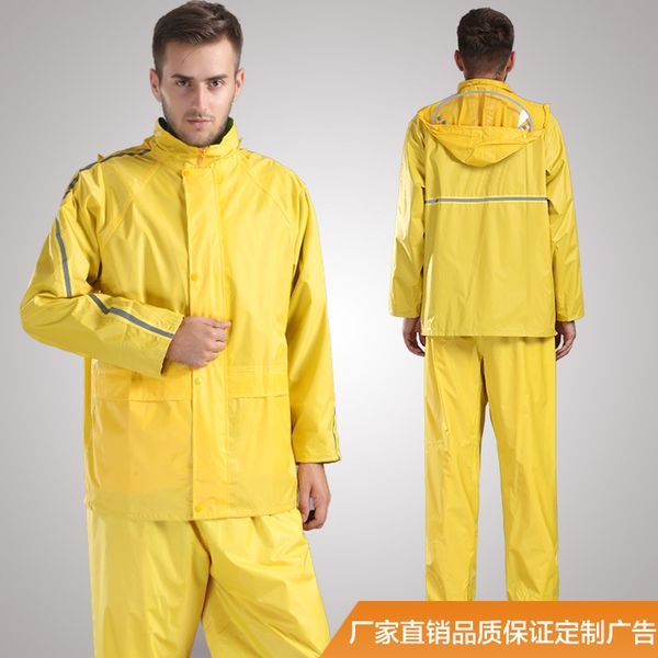 

fashion yellow mens rain jacket impermeable for men motorcycle raincoat pants rain suit motorcycle