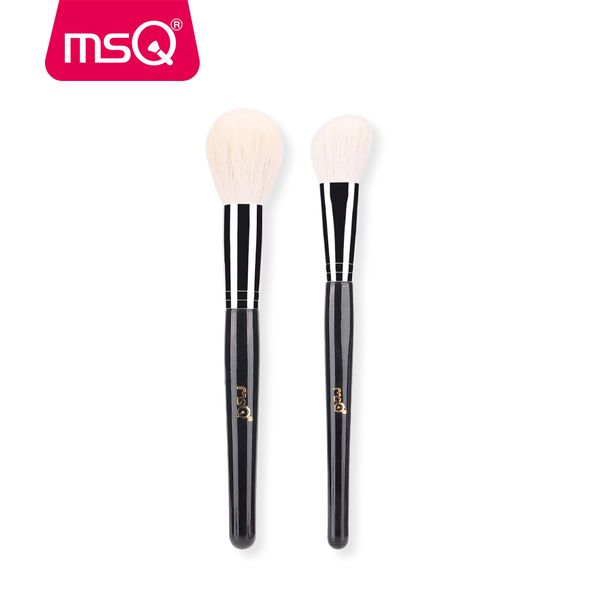 

msq new big powder makeup brushes 2pcs soft goat hair powder blush angled contour make up brush kit without skin hurt two colors